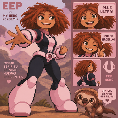 Los croods eep my hero academia con la ropa de ochako
