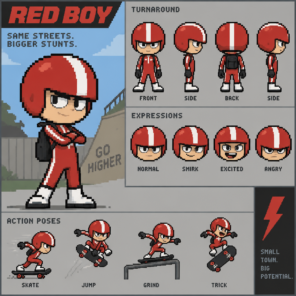 Kick buttowski original character red boy