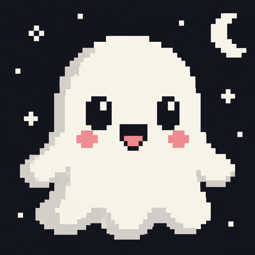 Cute kawaii ghost portrait 