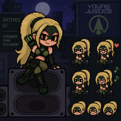 Friday night Funkin Young Justice artemis crock gf