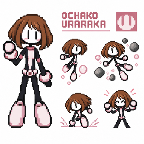 Stickman art ochako uraraka 