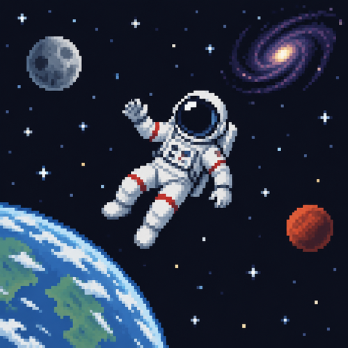 Astronaut floating in space 