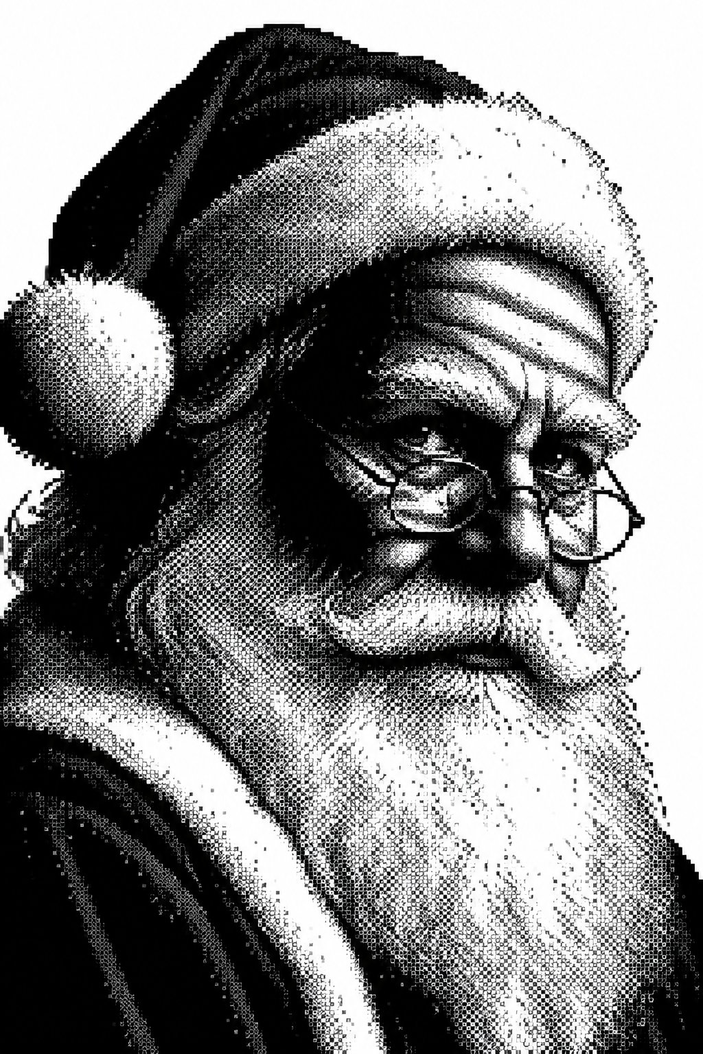 realistic close up santa clause. white background