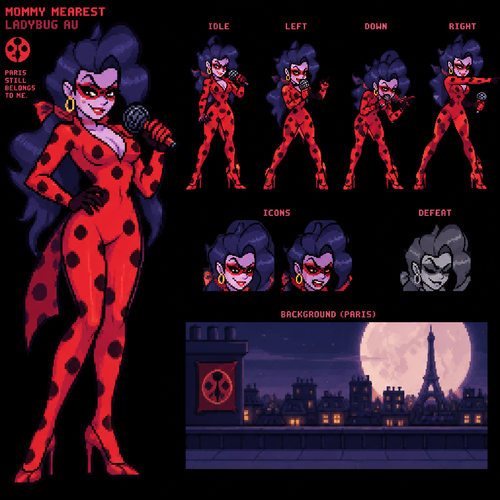 Friday night Funkin miraculous ladybug mommy mearest  incons