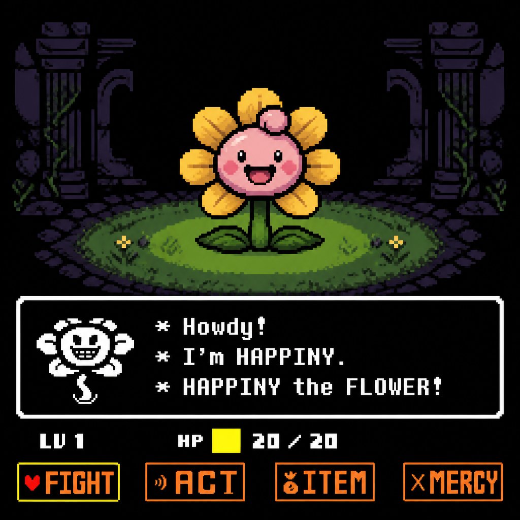 happiny imitando a flowey