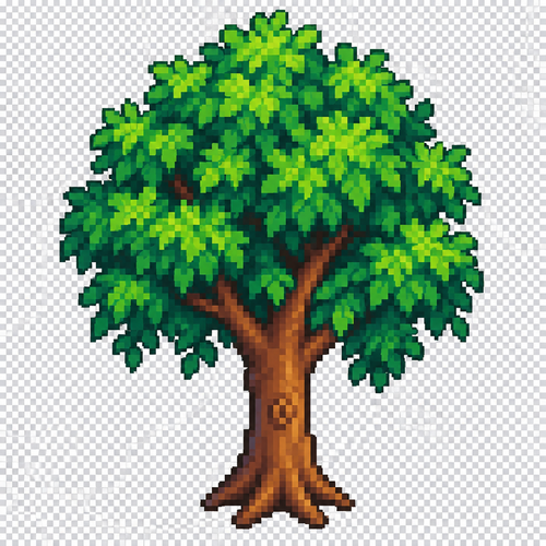 Has un arbol estilo stardew valley sin fondo