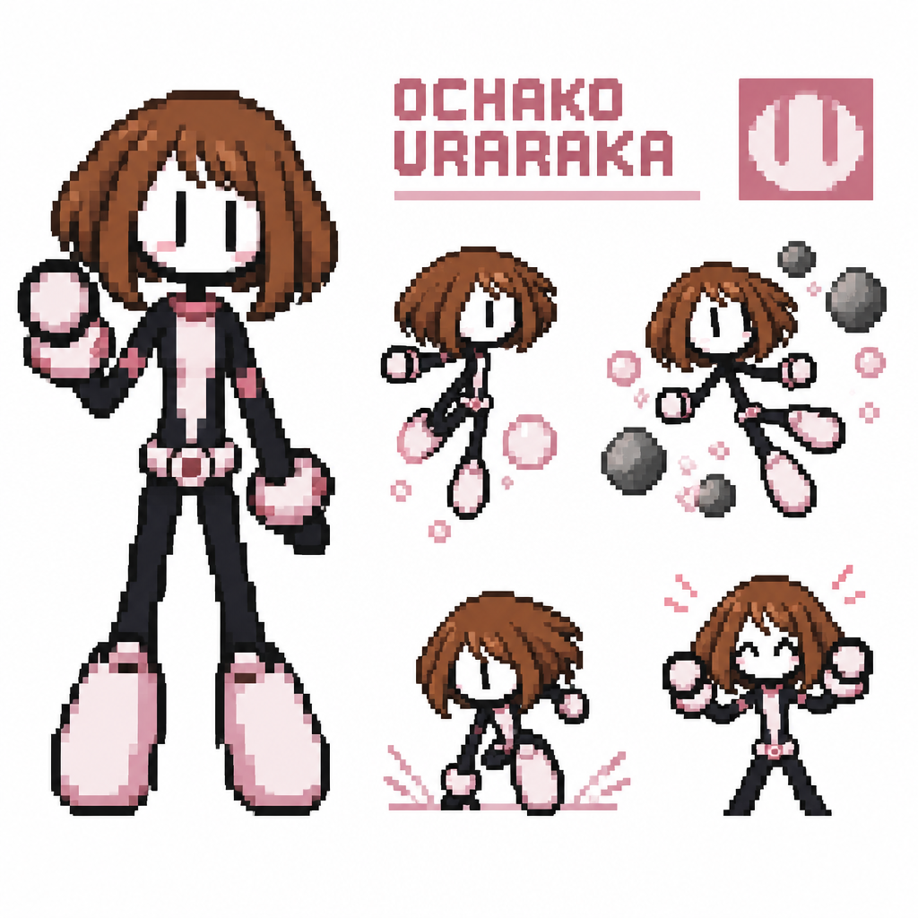 Stickman art ochako uraraka