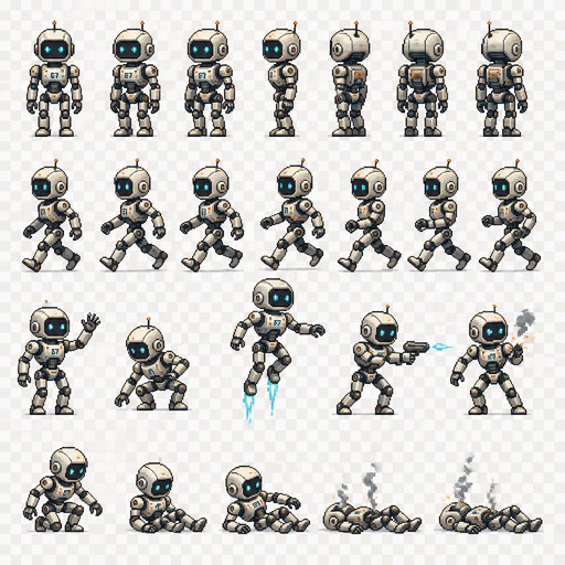 a transparent animation of a robot