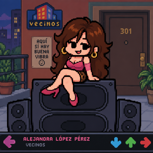 Friday night Funkin gf Alejandra Lopez Perez vecinos 