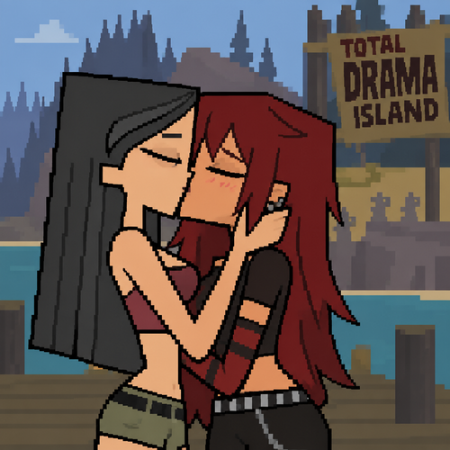 Total drama island heather kiss original character red