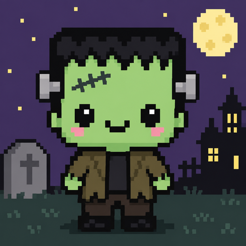 Cute kawaii Frankenstein 
