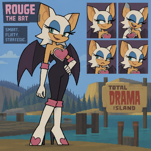 Rouge the bat total drama island 