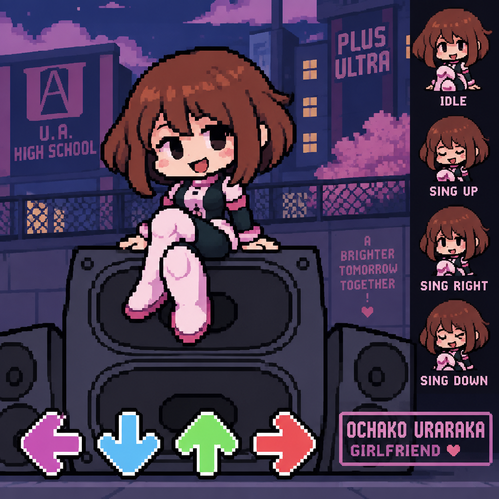 Friday night Funkin ochako uraraka mha gf