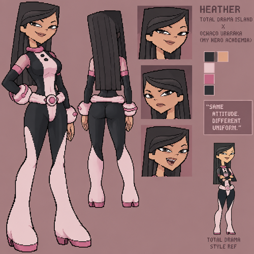 Total drama island heather clothes uraraka anime  my hero academia anime anatomy 