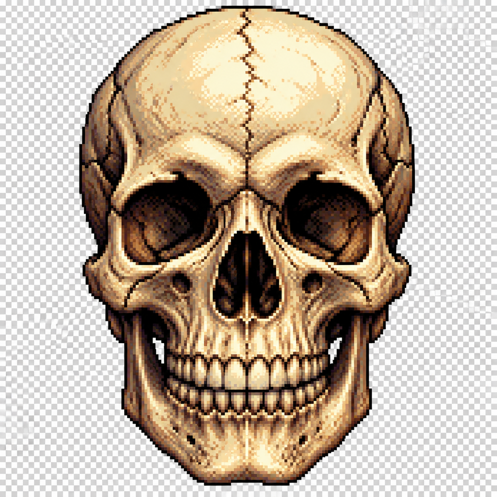 Realistic skull with no back ground. 3:4 ratio
