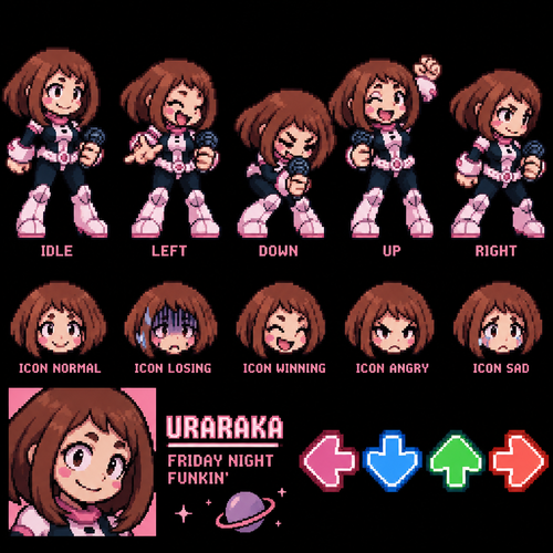 Friday night Funkin uraraka incons 