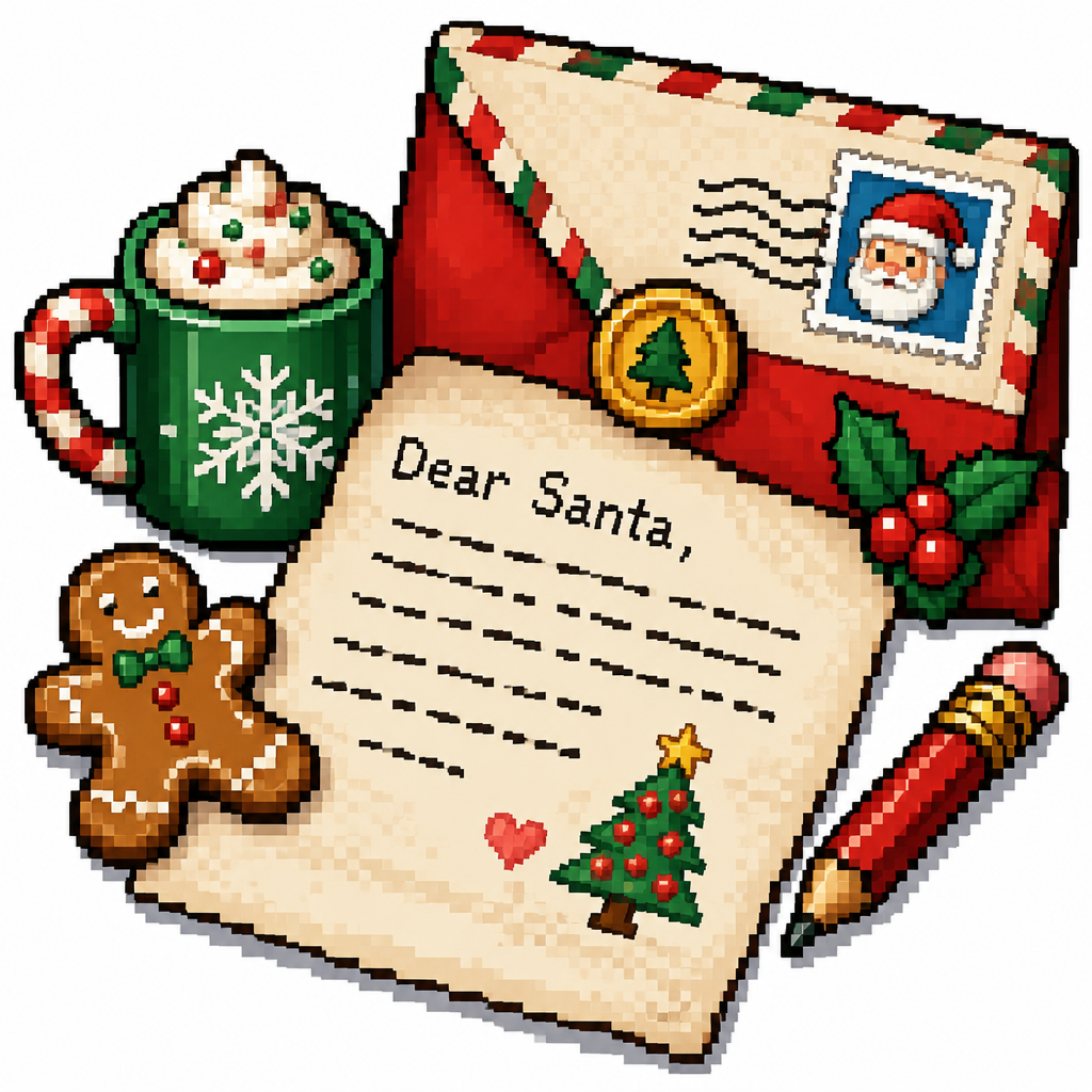 Letter to Santa.white background