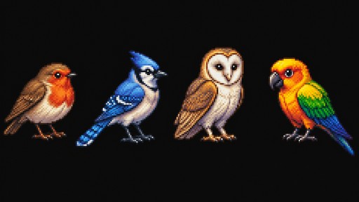 4 bird icons
