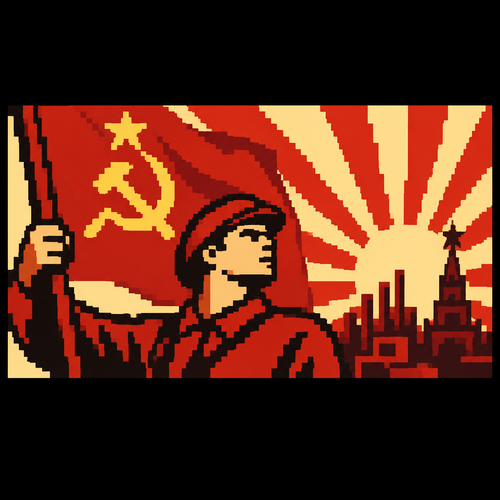 Ussr propaganda in 28 pixels tall and 43 pixels long

