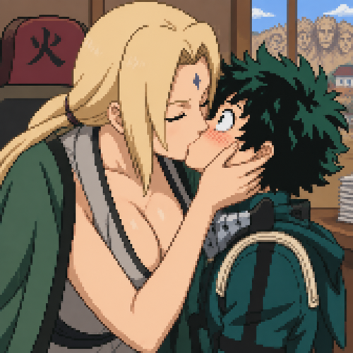 Tsunade senju kiss izuku midoriya