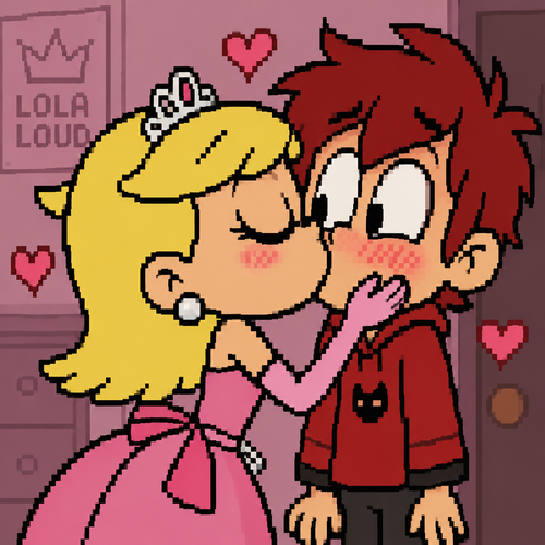 Lola loud kiss beso original character red boy
