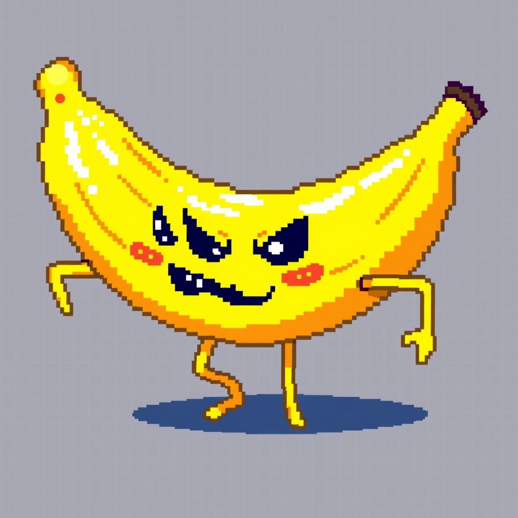 Banana enemy side view transparent background