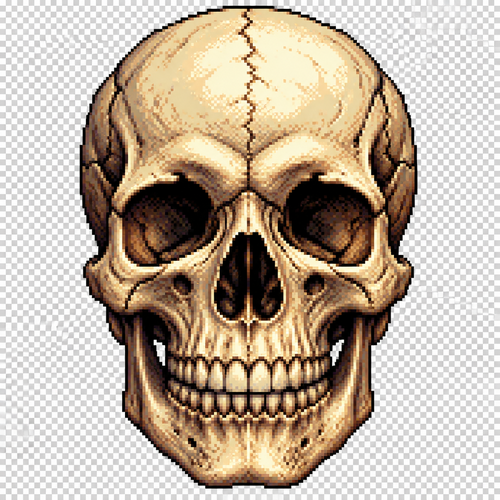 Realistic skull with no back ground. 3:4 ratio