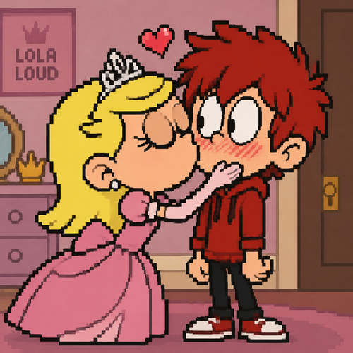 Lola loud kiss beso original character red boy
