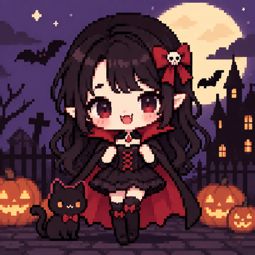 Cute Halloween kawaii of vampira t