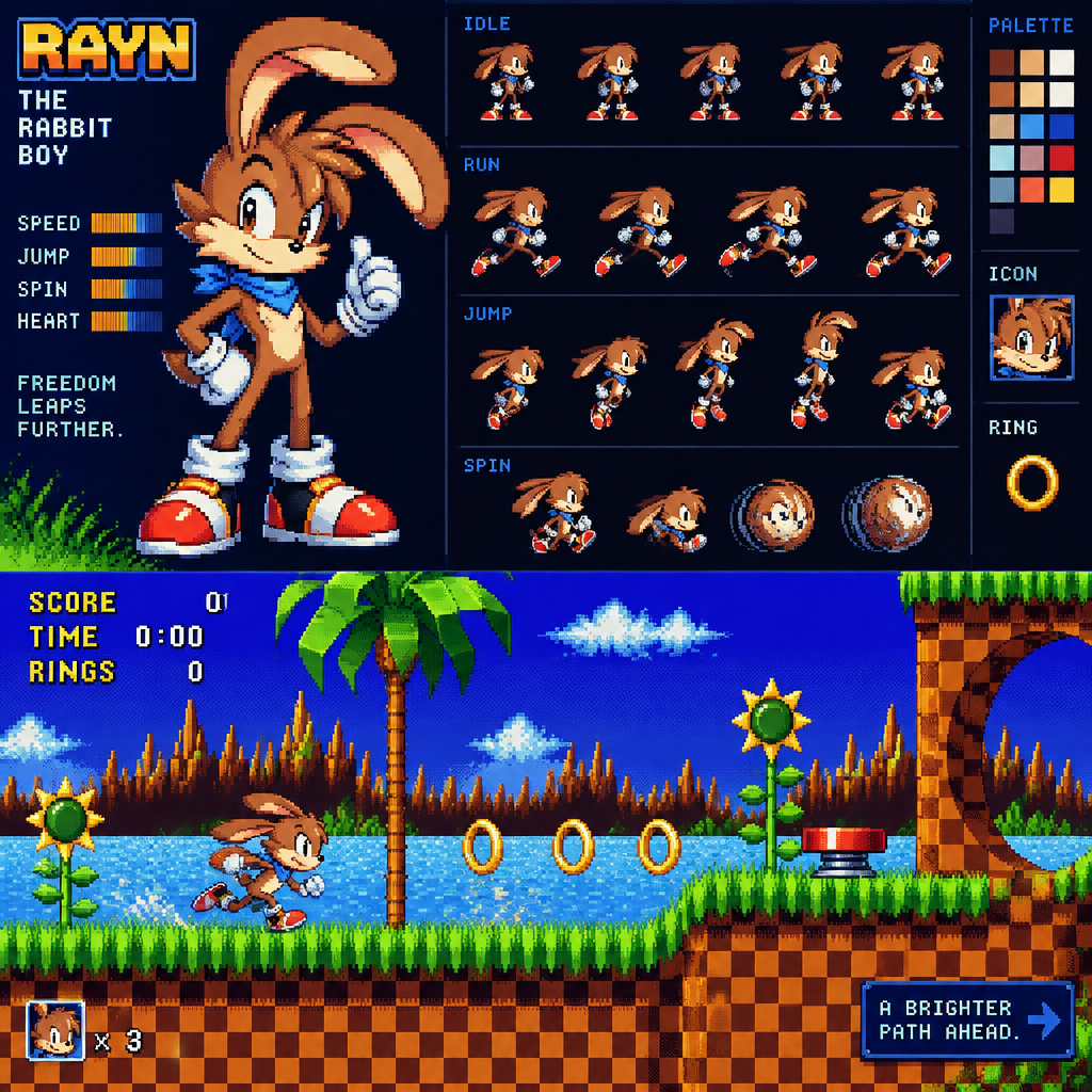 Sonic the hedgehog original character rabbit boy