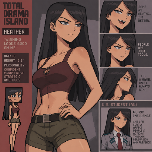 Total drama island heather  anime  my hero academia anime anatomy 