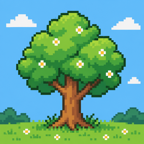 Has un árbol bonito estilo dibujo animado simple 
