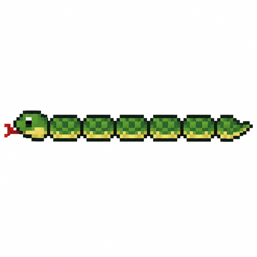 pixel art snake body horizontal game sprite
