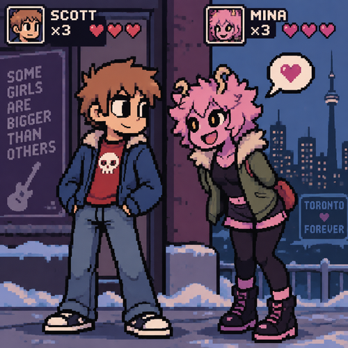 Scott pilgrim art Mina ashido