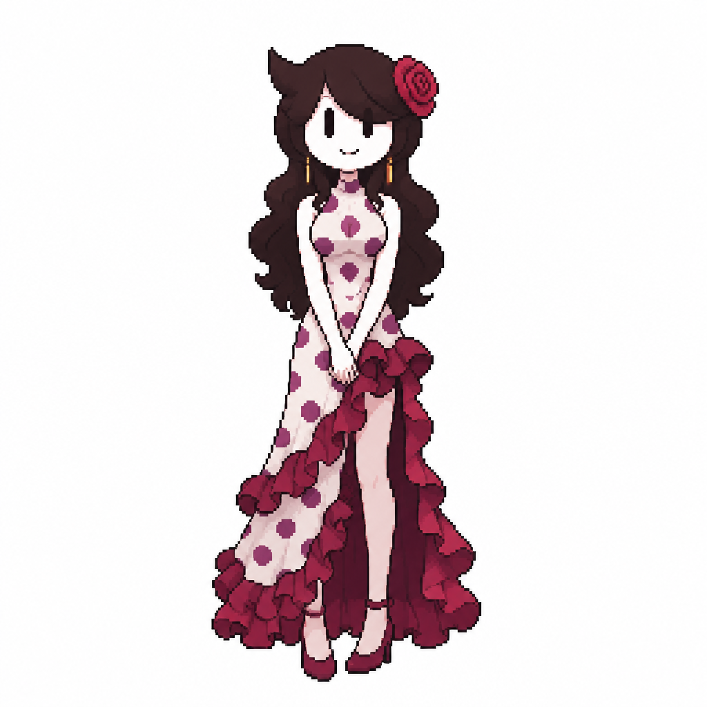 Jaiden animations but with the clothes and hair of the character viola one piece , full body front perspective