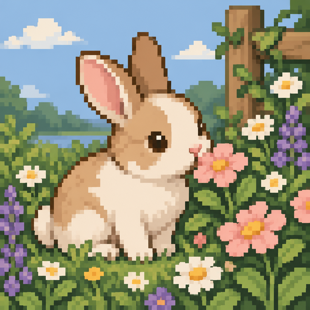 A rabbit with flowers