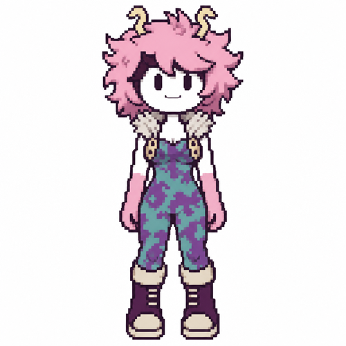 Jaiden animations but with the clothes and hair of the character Mina Ashido from a front perspective