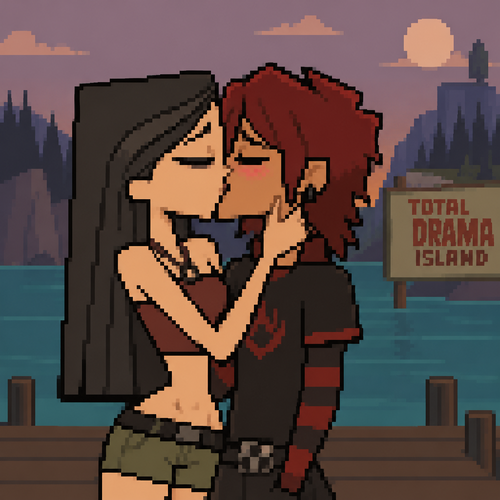  total drama island heather beso kiss original character red 