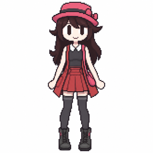 Jaiden animations but with the clothes and hair of the character Serena pokegirl, full body front perspective