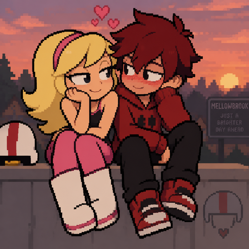 Brianna buttowski and original character red boy romantic
