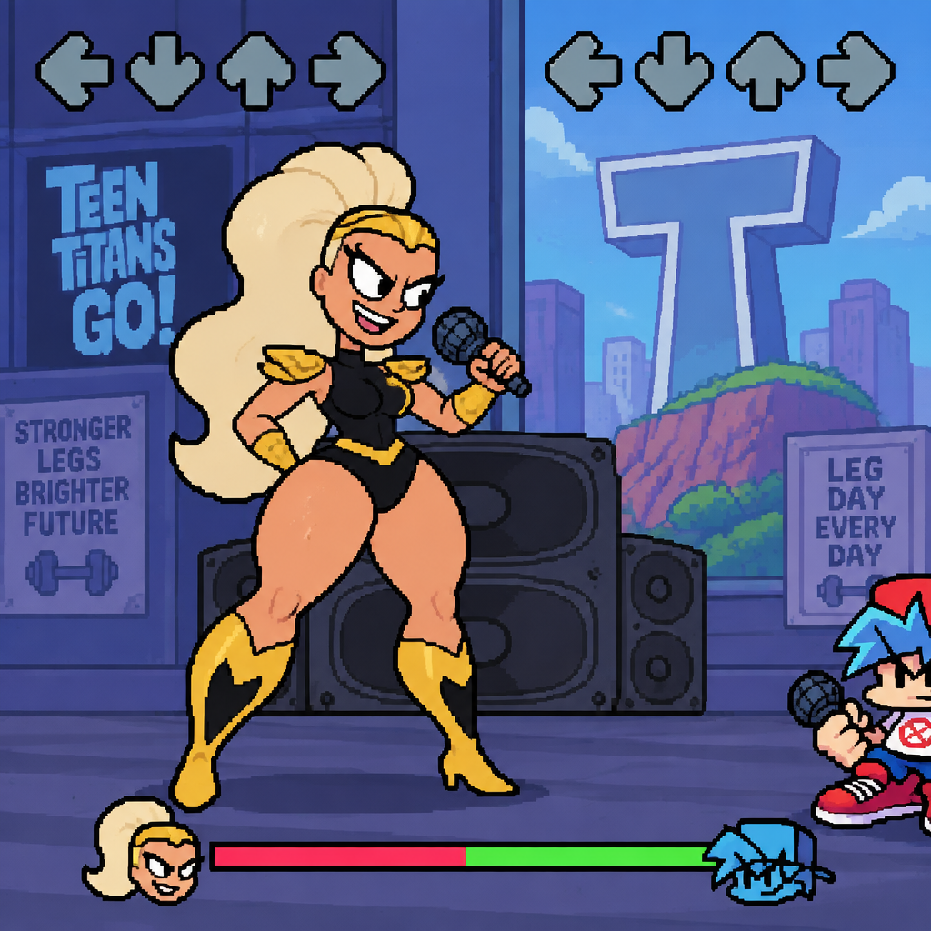 Friday night Funkin teen titans go Lady Legasus