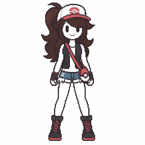 Jaiden animations but with the clothes and hair of the character original pokegirl , full body front perspective 