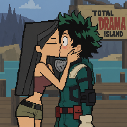 Total drama island heather kiss izuku midoriya 