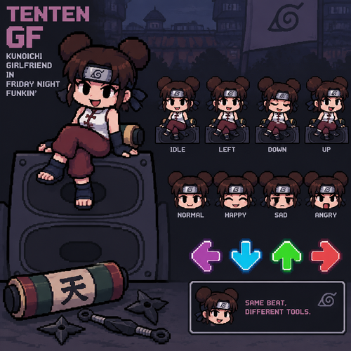 Friday night Funkin tenten kunoichi gf