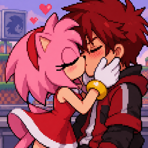 Amy rose kiss beso original character boy red