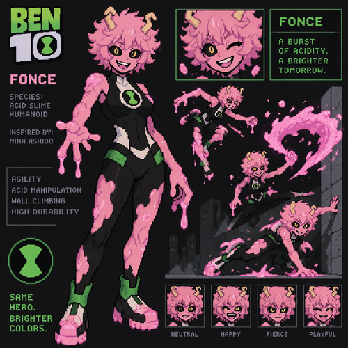 Ben 10 alien fonce art Mina ashido