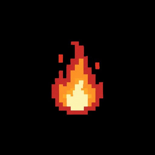 very basic representative image of fire for pixel art