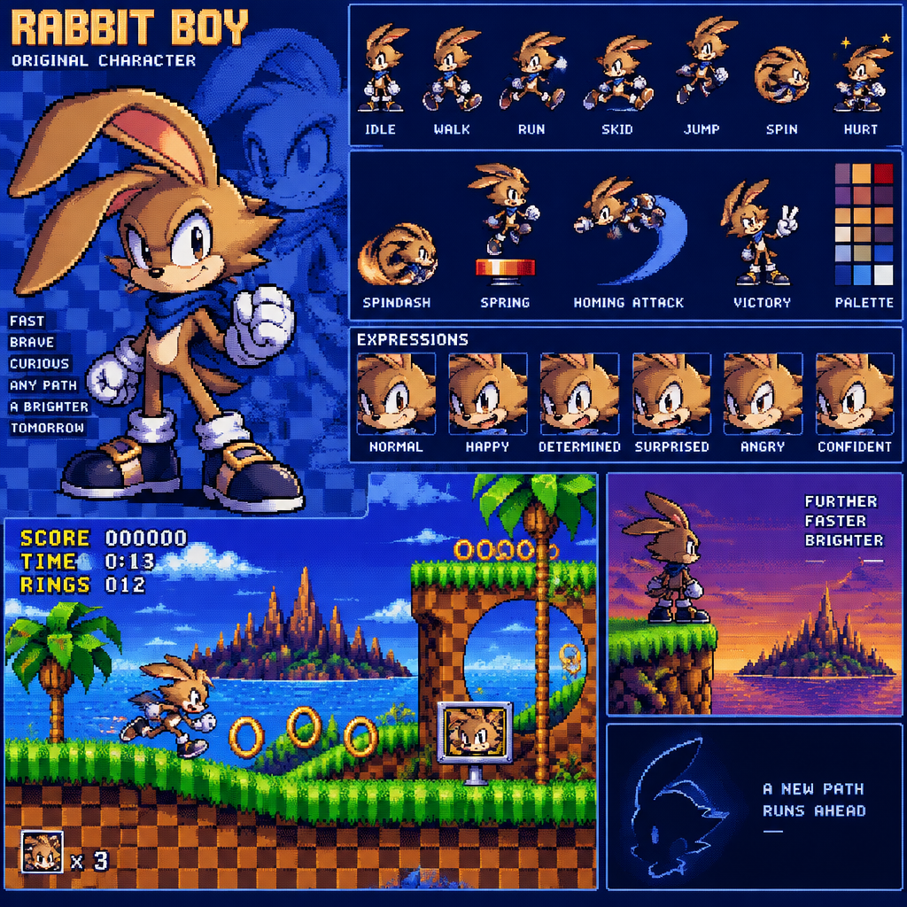 Sonic the hedgehog original character rabbit boy incons