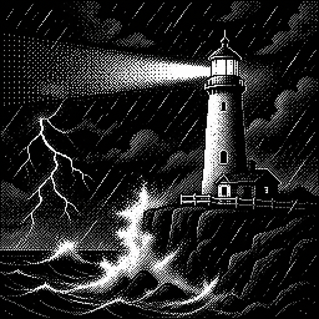 1-Bit pixel art style example