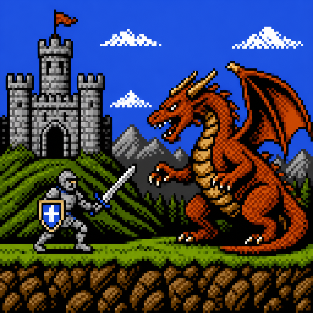 8-Bit pixel art style example
